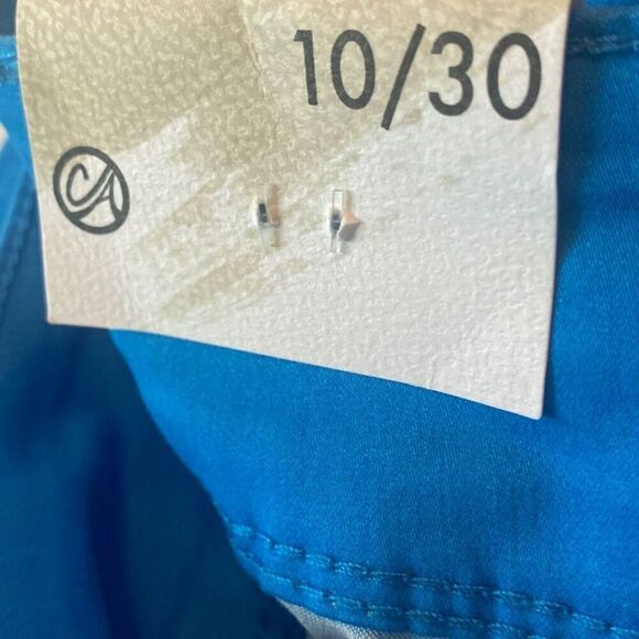 Curve Appeal NWT Tummy Tucking Shaping System Ankle Casual Pant In Ibiza Blue - Picture 5 of 7